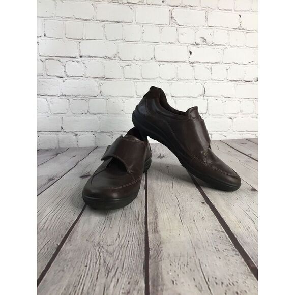 Ecco Women's Loafers Slip On Shoes Brown One Strap Leather Size 39 ( 8-8,5) - Picture 2 of 12